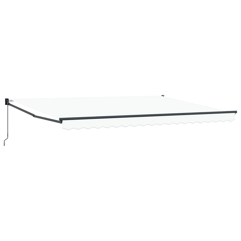 Brayden Studio Retractable Patio Awning, 450 cm W x 300 cm D, White