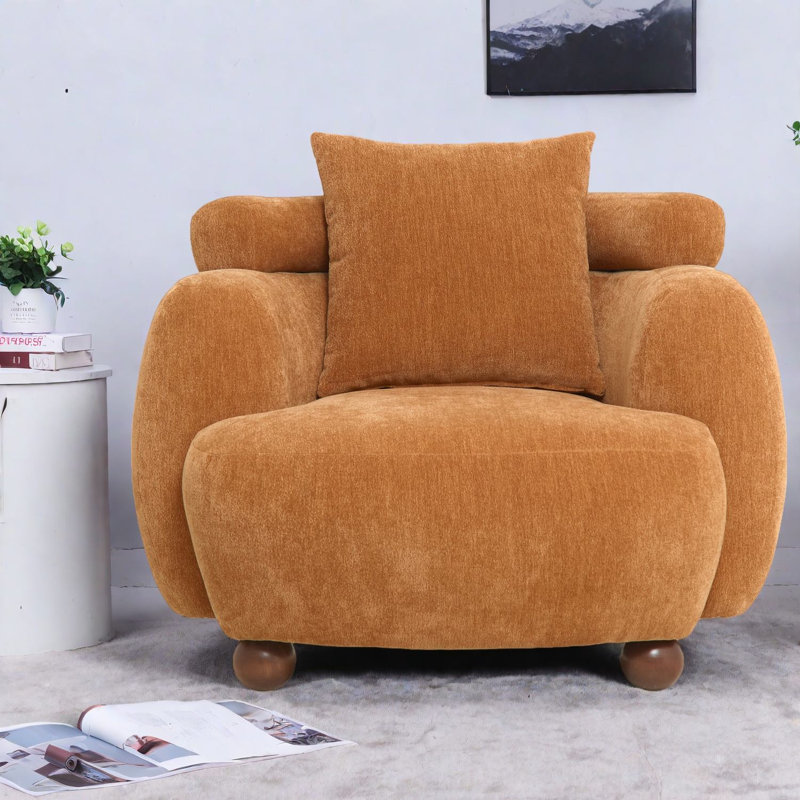 Fauteuil d'appoint en nuage doux, méridienne moderne en chenille de 38 pouces pour la maison
