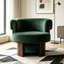 Fauteuil demi-tonneau rotatif moderne courbé et sculptural-280691180