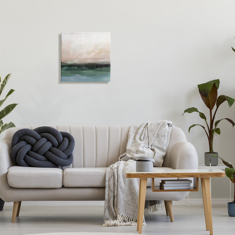 «Rocky Sea Scenic View Impressionist Sublime Cloudy Skies», estampe numérique encadrée noire, art texturé par Stellar Design Studio