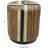 Sanjaya Banana Leaf Handmade Linear Wrapped Side End Brown Accent Table with Cream and Black Stripes-978137544