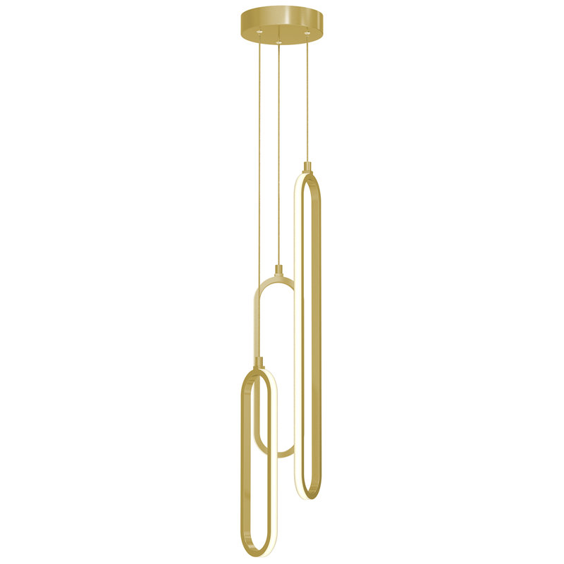 Zanaia 3 - Light LED Unique/Statement Pendant, Gold