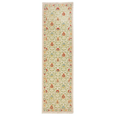 Suspension murale 19 x 68 po 100% soie. Chemin de table brodé. Décoration murale Boho. Nappe Modern