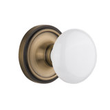 Classic Rosette with White Porcelain Door Knob