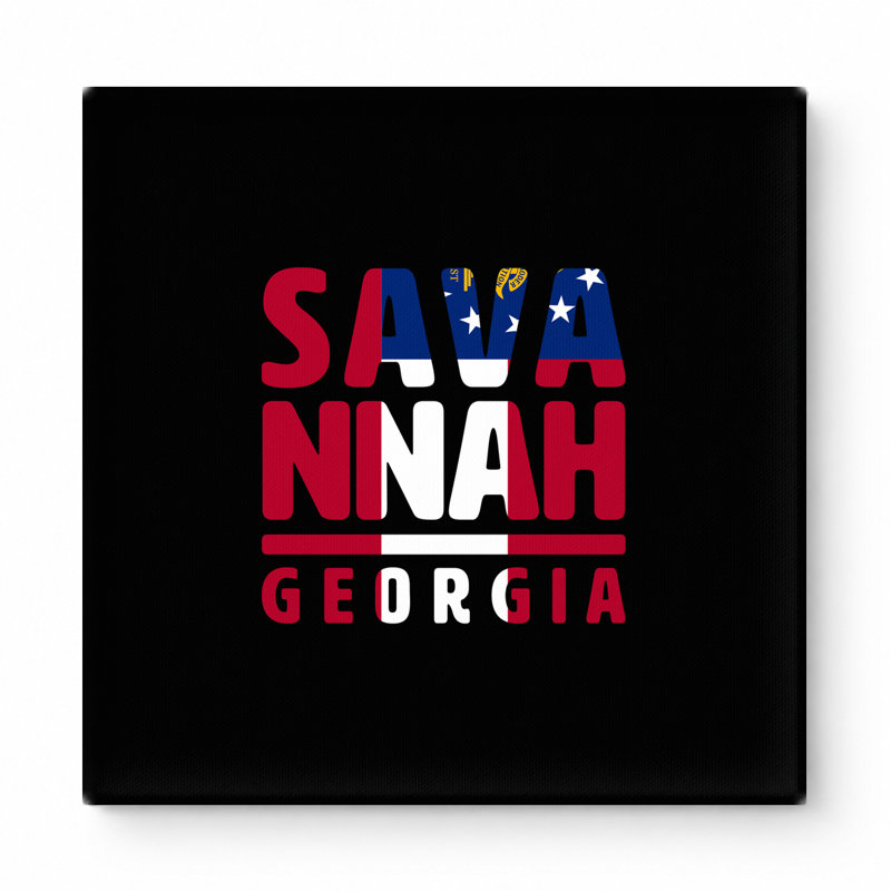 Savannah Georgia - art mural carré sur toile, 32" W x 32" H