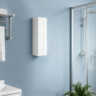 Armoire murale 1 porte et 2 tablettes en bois massif pour rangement dans la cuisine, salle de bain, buanderie, tablettes réglables prêtes à assembler (l 9 po x P 12 po x H 30 po) (une seule pièce)