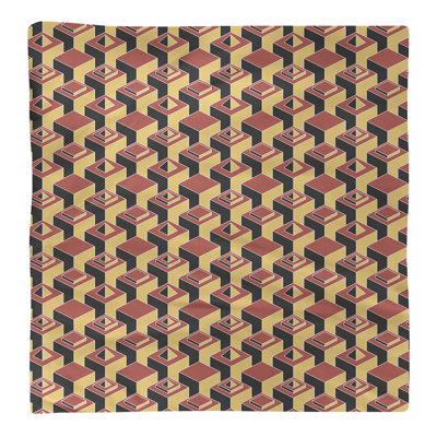 Serviette de table en coton à motif de gratte-ciels à deux couleurs