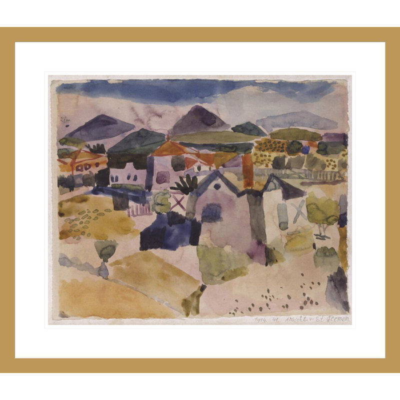 «View of Saint Germain» par Paul Klee, impression giclée sur cadre, H 23,5 po x l 27,19 po