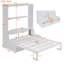 Grand lit escamotable mural avec coussin - Grand lit armoire pliable pour chambre d'amis, studio, bureau à domicile, blanc-293453097