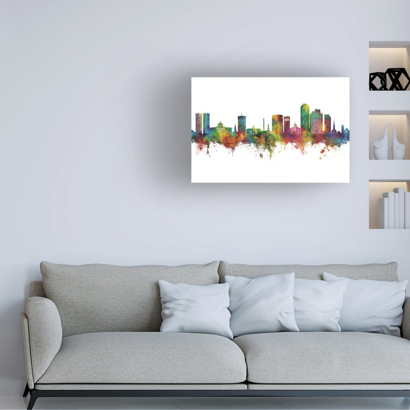 «Lexington Kentucky Skyline» par Michael Tompsett, impression sur toile tendue, H 30 po x l 47 po x P 2 po