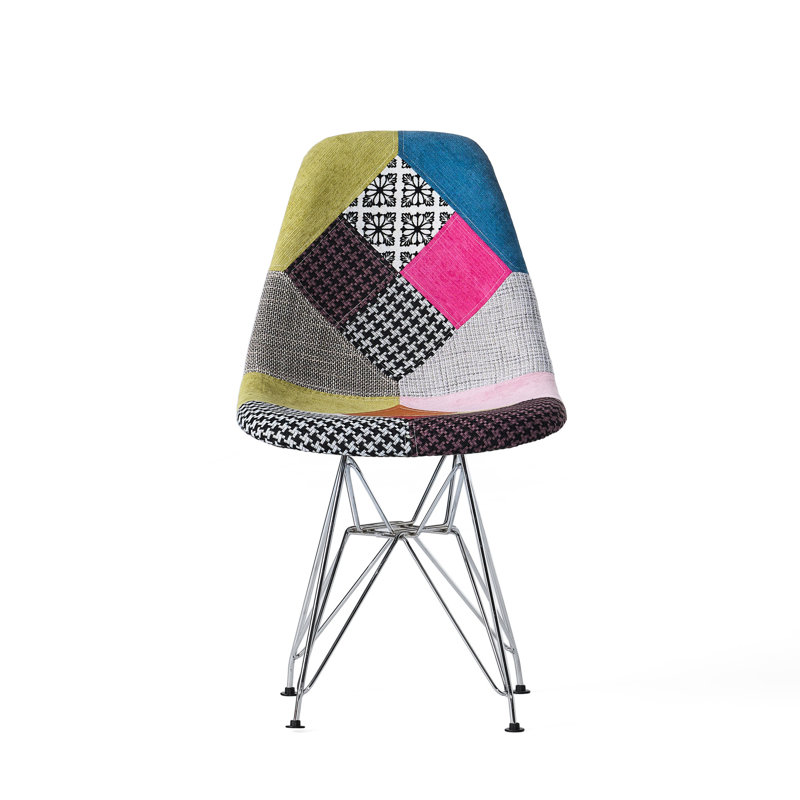 Fauteuils de café bohémiens colorés, structure en fer et sièges rembourrés de siège 2 pièces, dossier confortable à motif géométrique