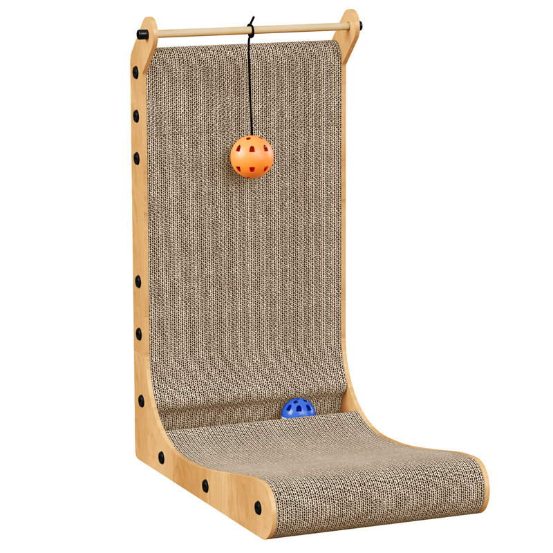 Cat Scratcher Cat Scratching Board Cardboard Wall & Corner Pet Furniture, Brown, 48cm H x 38cm W x 24cm D