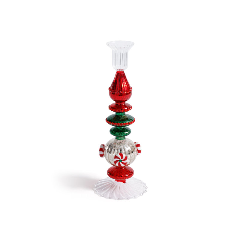 Porte-bougies Holiday en verre Mercury, ensemble de 4, H 10,25 po x l 3,5 po x P 3,5 po