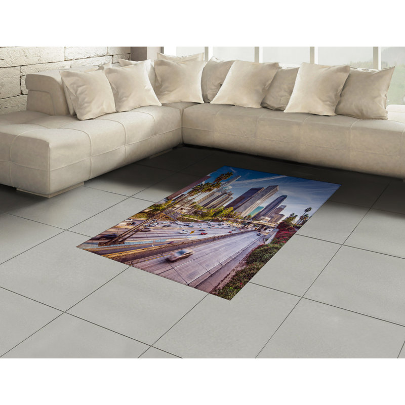Travel Urban High Density Long Fiber Poly Threads Decorative Area Rug Carpet, Rectangle 4' x 5'8"