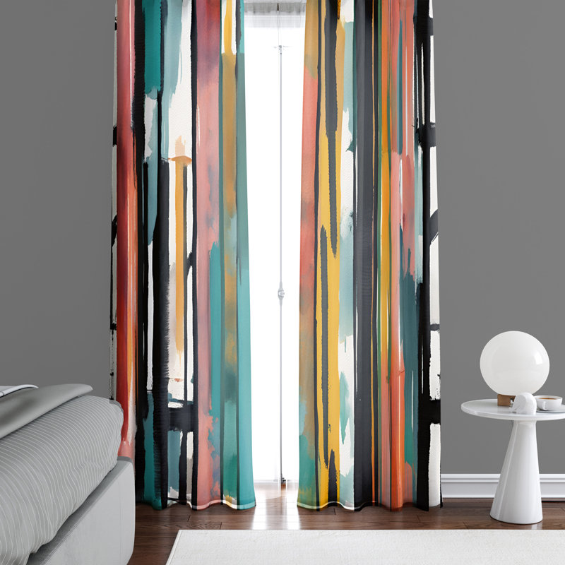 Paire de rideaux semi-transparents en polyester Emelen, L 40 po x L 82 po