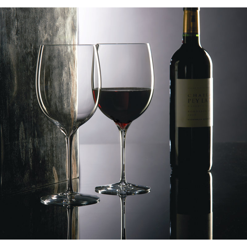 Elegance Hand-Made Crystal Wine Glass Set, 21.9 oz, Clear