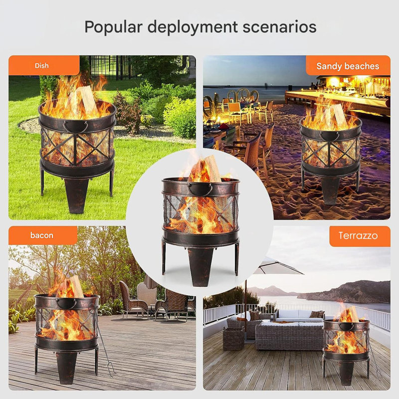 Round Charcoal Smokeless Fire Pit