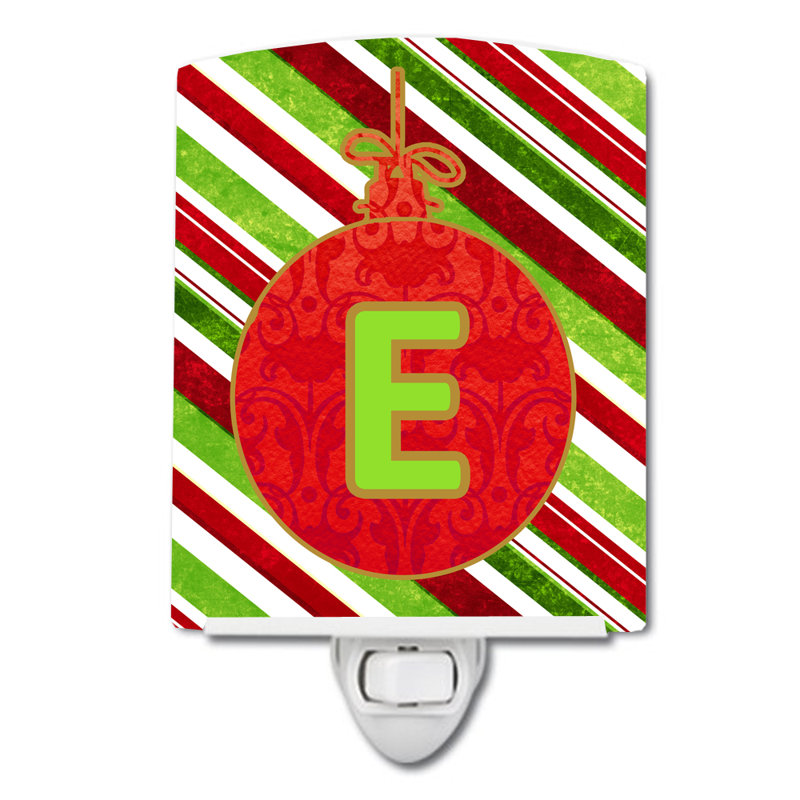 Éclairage de nuit en céramique de noël initial oranment, E