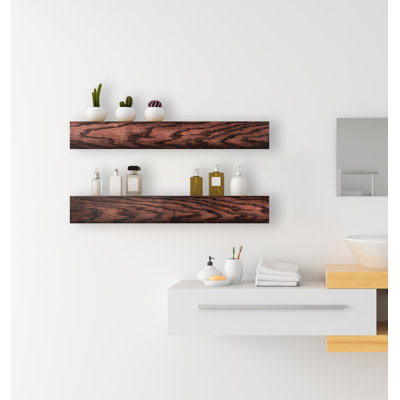 Emerald Lee 2 Piece Oak Floating Shelf