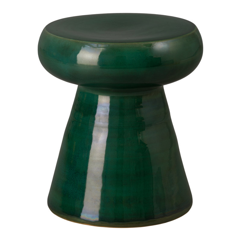 Abra Ceramic Accent Stool, Green