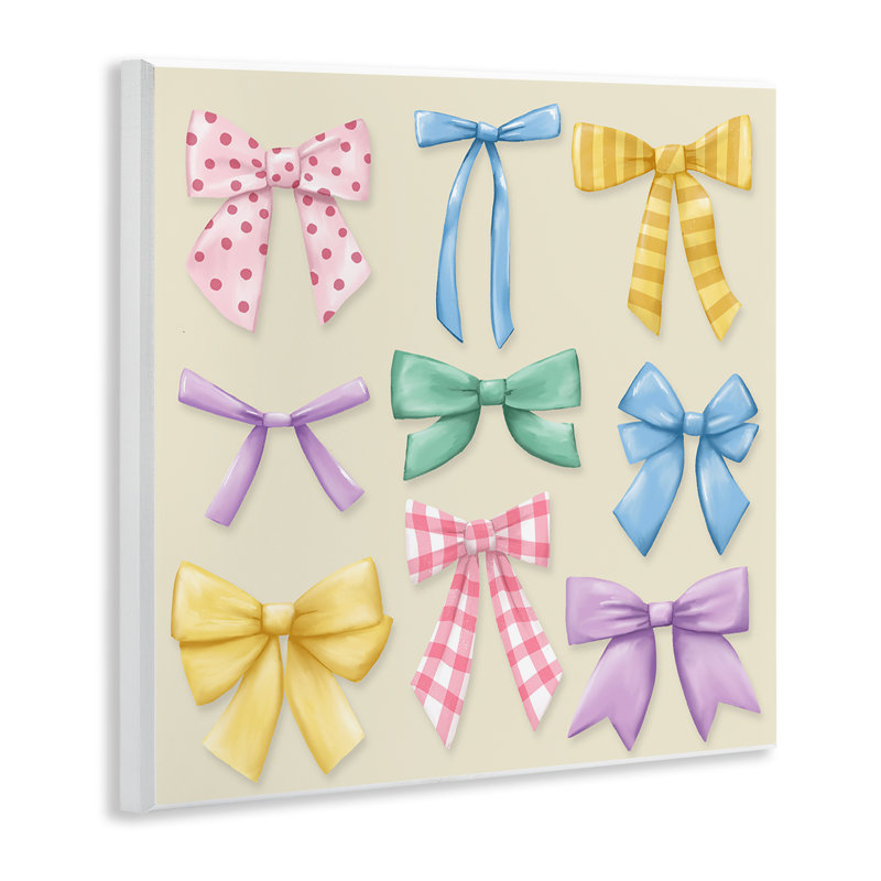 Pretty Bows Differing Patterns Wall Plaque, design by Jilly Jack Designs