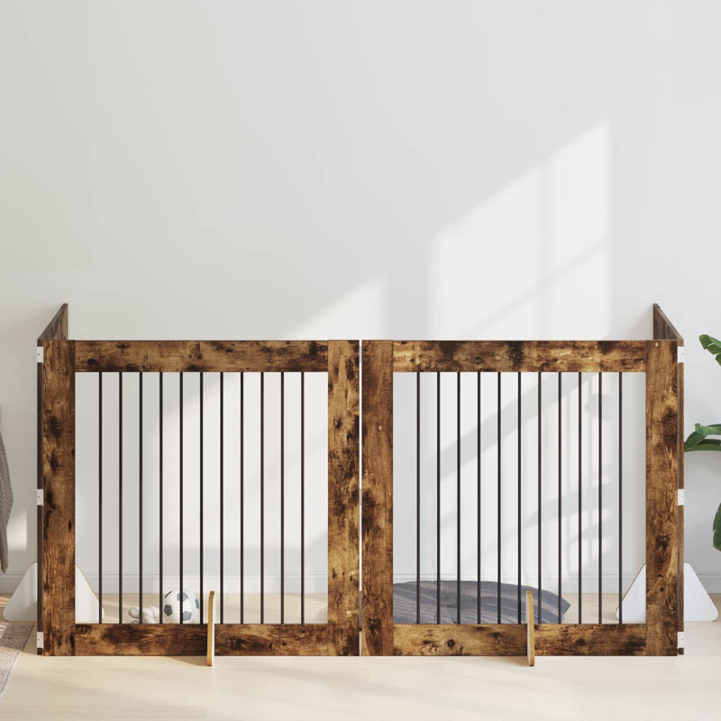Pet Crate, 80cm H x 60cm W x 1.5cm D, Smoked Oak