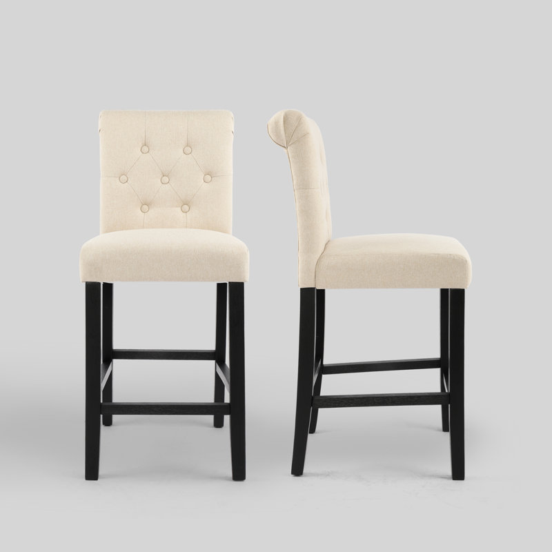 Burlison 25.25" Counter Stool, Beige/Polyester