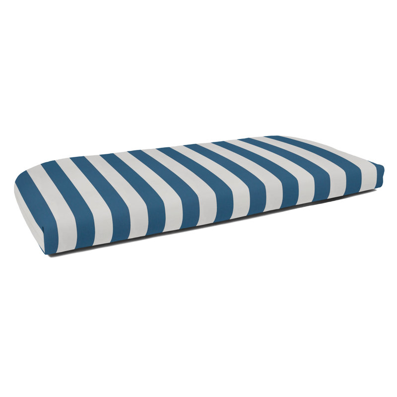 Casual Cushion Wicker Outdoor Bench Cushion, Striped Sunbrella Fade-Resistant for Wicker Settees, Garden Benches & Porch Swings, Reversible
