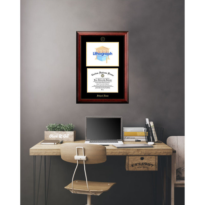 Santa Clara University 10W X 8H Gold Embossed Diploma Frame With Campus Images Lithograph
