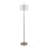 Casper Contemporary Metal Floor Lamp With Off-White Linen Shade And Brushed Nickel Finish,  For Modern Interiors-698978200-698978201