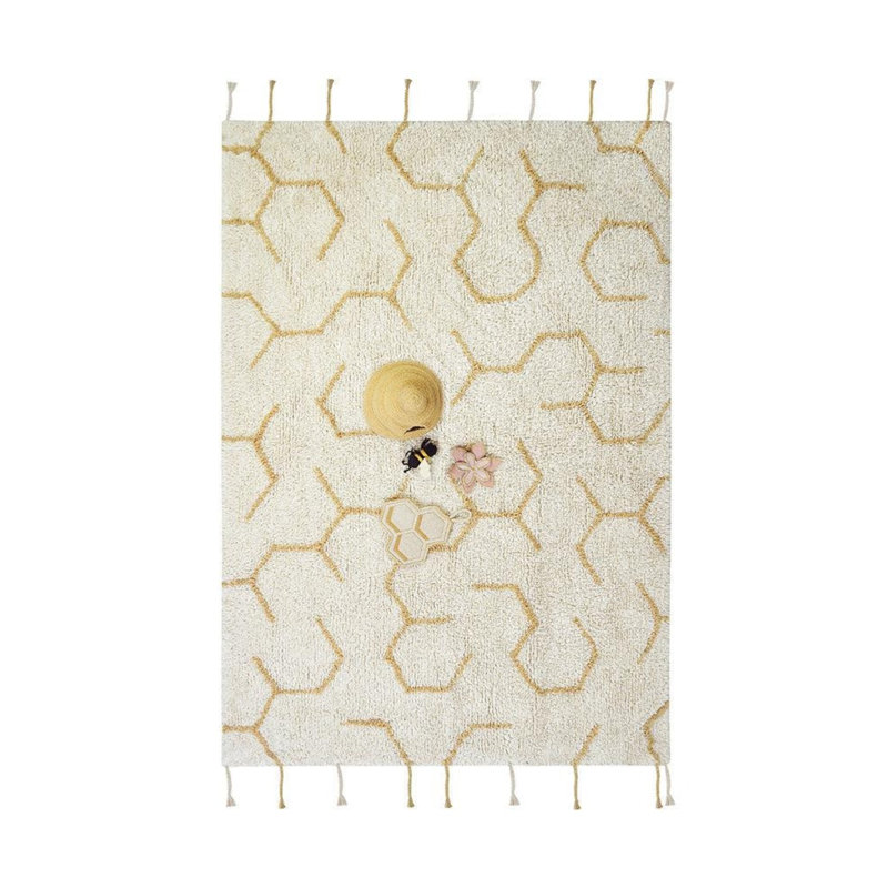 Planet Bee Rectangle Geometric Hand Woven Cotton Rug