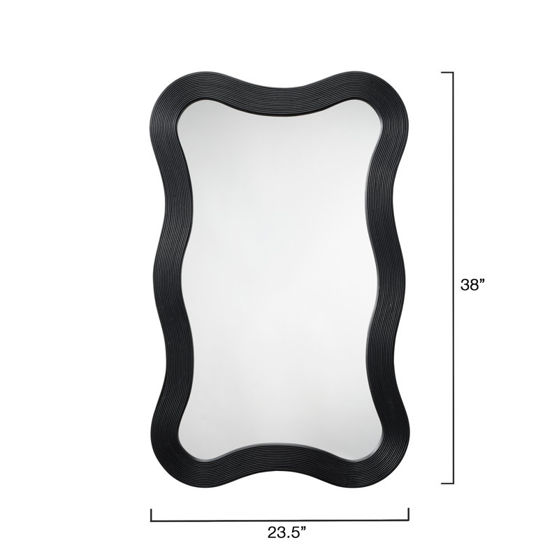 Dali Rectangle Bamboo / Rattan Mirror, Black