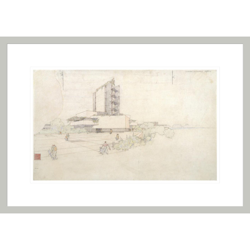 Florida Southern College, chapelle Annie Merner Pfeiffer. «Lakeland Florida» par Frank Lloyd Wright - impression giclée encadrée
