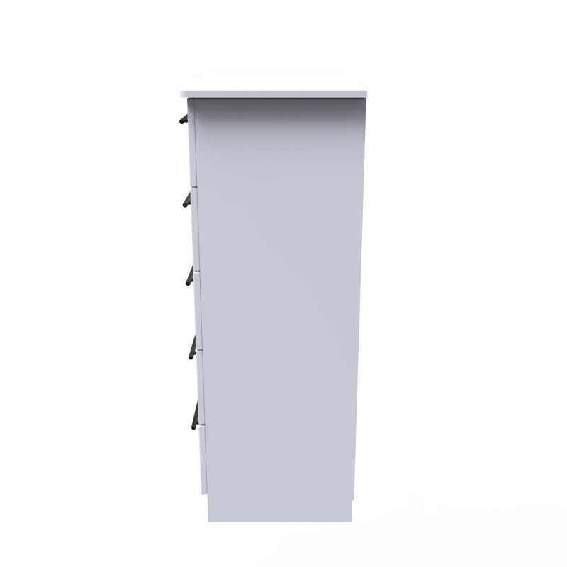 Fully Assembled Corvo 5 - Drawer Chest of Drawers, White Ash