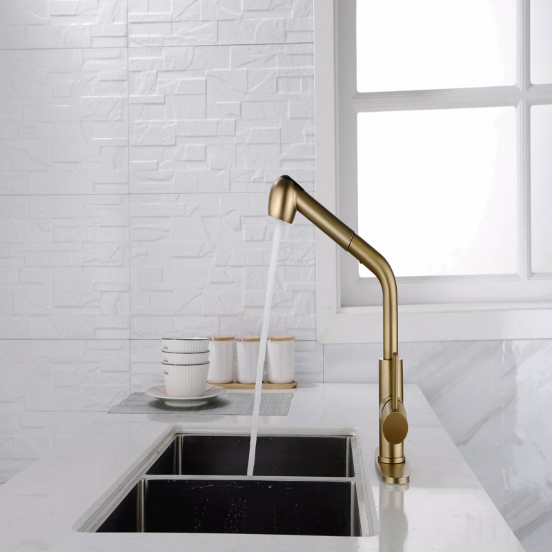 Robinet de lavabo / lavabo à poignée simple en acier inoxydable résistant aux taches avec fonction de jet double