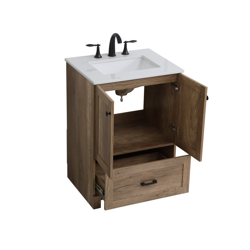 Meuble-lavabo simple 24 po x P 19 po x H 34 po Soma, Chêne naturel