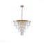 Lustre en cristal de style contemporain contemporain de 24 po de diamètre avec 4 niveaux de finition dorée