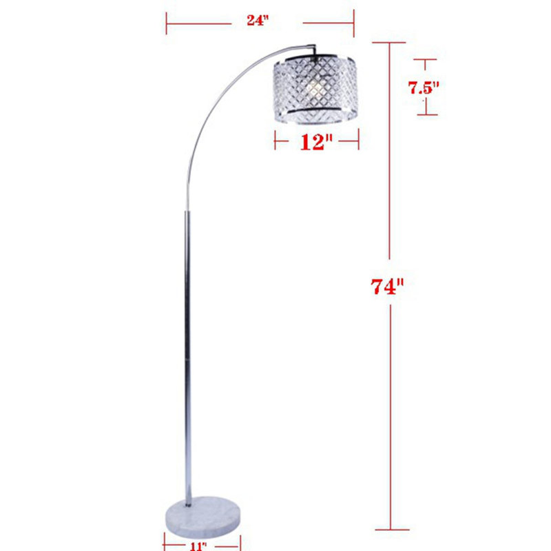 Élégante lampe arquée en cristal