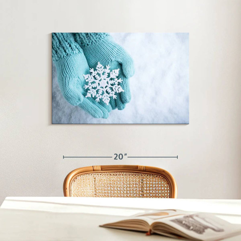 Flocon de neige étincelant Lelend en hiver, H 16 po x l 24 po