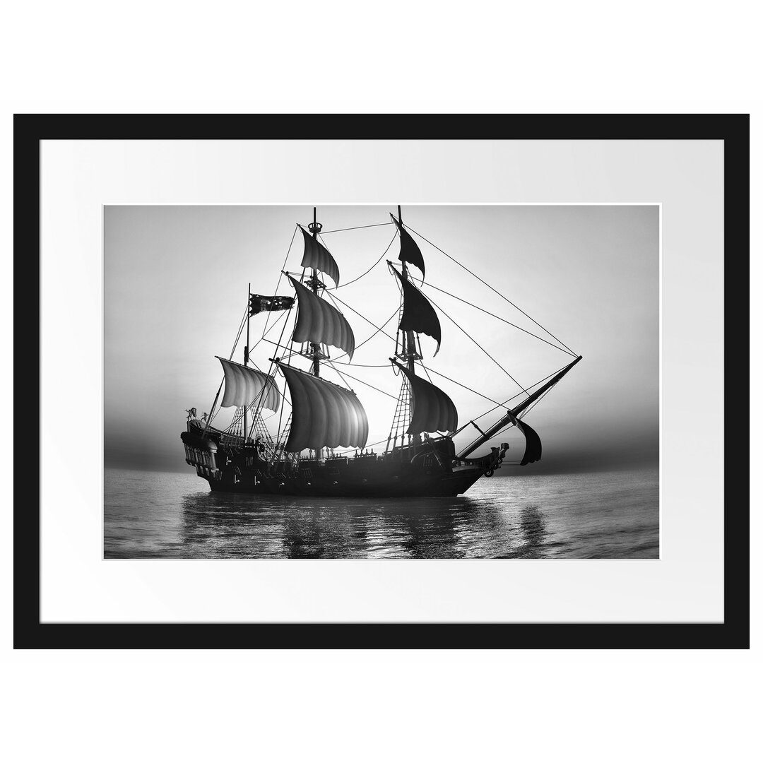 Gerahmtes Poster Altes Segelschiff