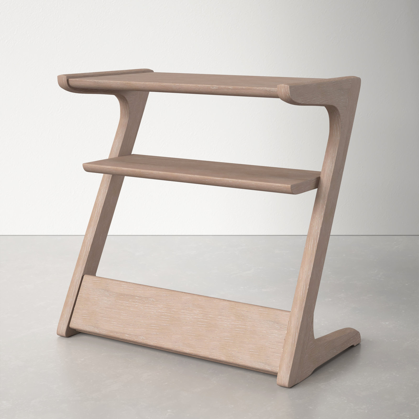 Silhouette Solid Wood End Table, White Wash