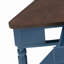 Petite table de coin triangulaire 33,8 po, table de bout en bois à 3 niveaux pour espaces compacts, bleu marine et plateau espresso, idéale pour le salon et le rangement