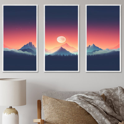 «Bold Sunrise Landscape On Mustic Mountain I», ensemble de décorations murales