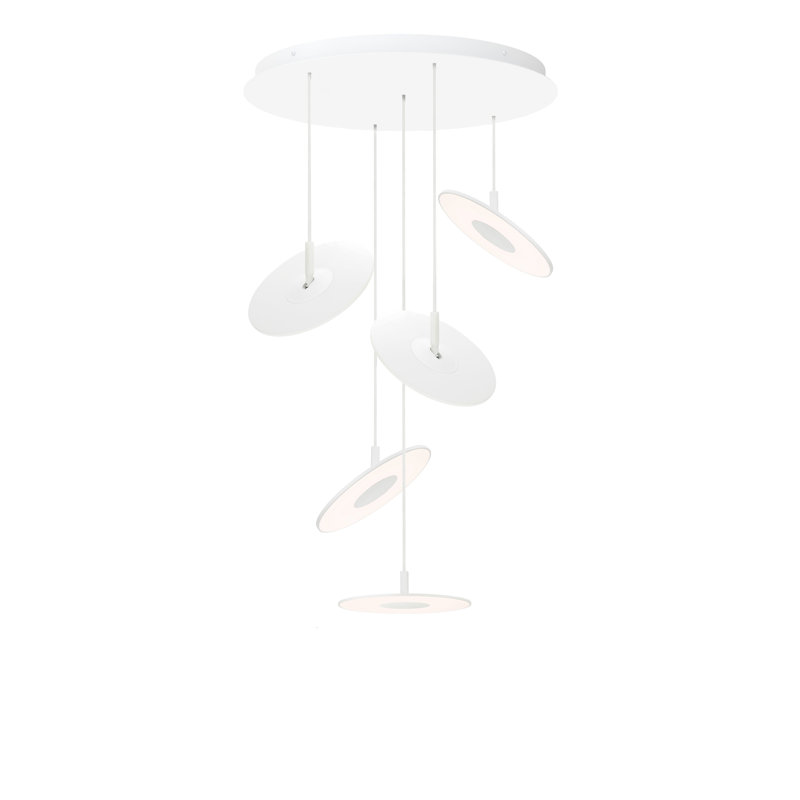 Circa 5 Pendant Chandelier, 40" H x 31.5" W x 31.5" D, White