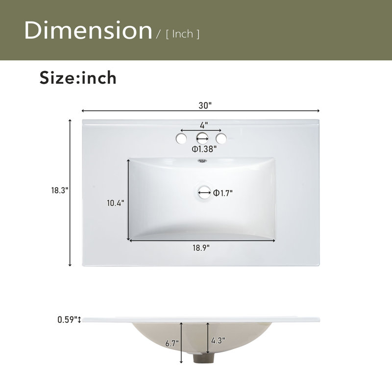 Meuble-lavabo 30 po avec lavabo simple, Bleu
