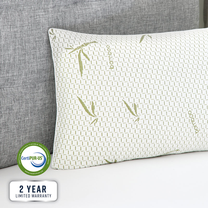 BodiPEDIC Memory Foam Cluster Bed Pillow with Rayon from Bamboo Infused Cover
