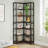 78.74" Tall 7-Tier Industrial Corner Bookshelf Tall Wood Metal Etagere Display Shelf For Home Office-735428893-723279324