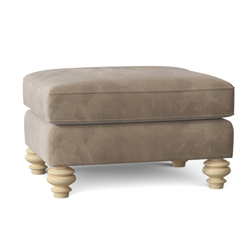 Repose-pieds Aleina, Velours performance brun clair tweeter 7, Lin