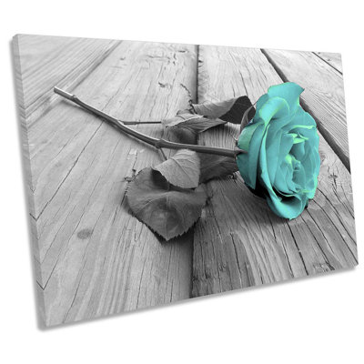 Rose Flower Floral Floorboard 1 Piece Wrapped Canvas Wall Art