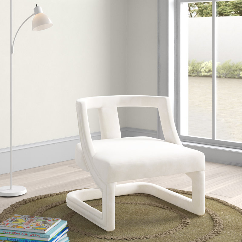 Fordville Velvet Barrel Chair, Cream Velvet